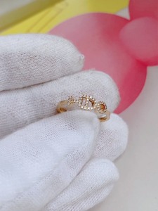 IDO系列18k黄金字母钻石戒指排钻戒指女10号圈可改