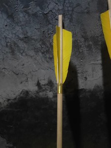 自制羽箭，金羽，箭杆笔直目前就两根，可以送金色箭座加箭头。箭