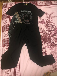 dzzit地素 2019夏装迪士尼小飞象系列漫画丝巾拼接t恤