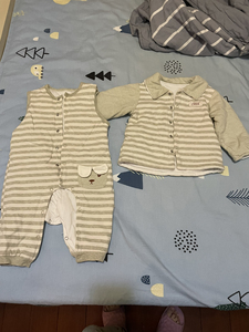 宝宝儿童冬装棉衣套装背带裤两件套天然彩棉，80码，男女宝都可