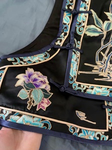 清期琵琶襟三蓝边复刻马甲，双面手工绣，重磅真丝，料子厚重有质