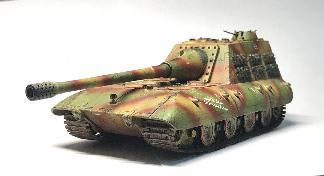 1/72搜模阁e100坦克歼击车大白兔加了一些细节