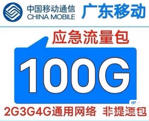 限时优惠 超低价 广东移动 100GB通用流量（4小时）