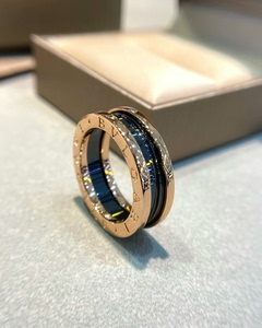 【支持验货】宝格丽经典陶瓷双环戒指 精工高版本 全新礼盒包装