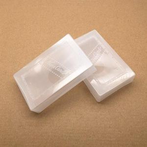 透明塑料名片盒卡片盒收纳盒包装盒200张100纸盒白胶合咭片胶盒子