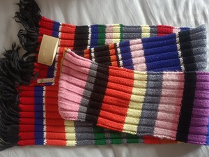 BURBERRY博柏利男女款加长拼色彩虹围巾，85%山羊绒8