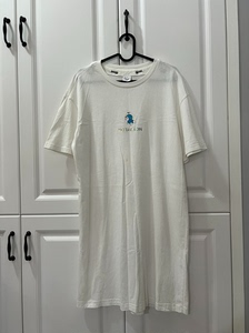 森马女款宽松长款短袖T恤裙，哆啦A梦联名款，尺码165/88