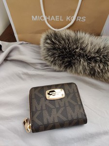 全新Michael Kors 老花拉链小钱包证件包卡包MK