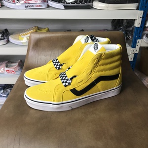 Vans范斯sk8-hi  姜黄色反绒皮高帮系带休闲板鞋