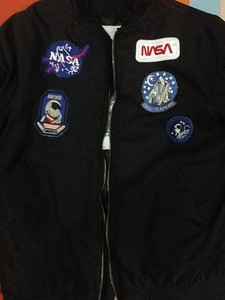 NASA美国航天局联名款 可当当棒球服穿 左侧可贴国旗 有拉