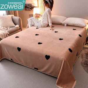毛毯垫子床垫珊瑚绒铺床毯子床上用牛奶绒床单绒毯法兰绒加绒床盖