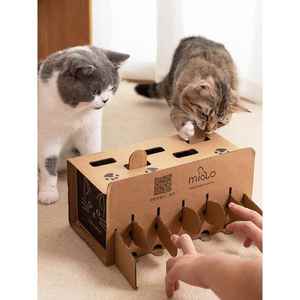 咪凹猫玩具打地鼠机宠物玩具幼猫用纸盒逗猫玩具瓦楞纸包邮