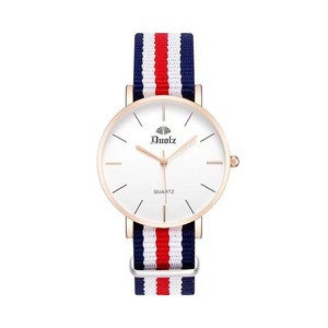 多伦兹手表，时尚帆布手表男，白面37mm,防水超薄韩版简约风