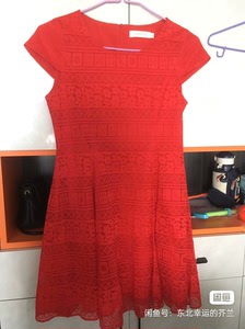 魔美名作品牌红色蕾丝连衣裙，双层有内衬，XL码，胸围96左右