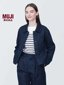 无印良品 MUJI 女式 木棉混 牛仔衬衫式夹克 春款外套