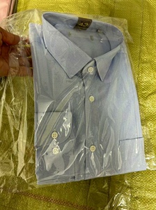 海澜之家男士春季淡蓝色长袖正装工装免熨烫衬衫库存处理