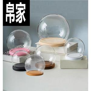 圆球形透明玻璃罩永生花展示盒子盲盒Bunny天使积木手办防尘罩