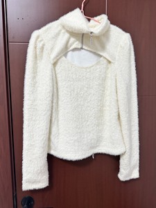 IEF/爱依服2023秋冬季新款白色貂绒短款高领毛衣 M码，