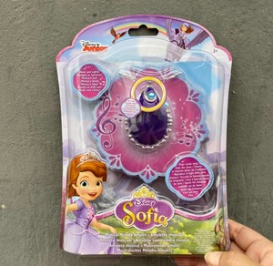 迪S尼小公主苏菲亚发光音乐紫色水晶护身符莫阿娜爱莎项链女玩具