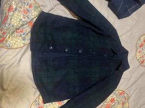 优衣库男装衬衫式夹克外套墨绿色格子棉外套适合175以下体型