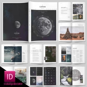 简洁杂志书籍画册装帧内页杂志InDesign排版设计id模版