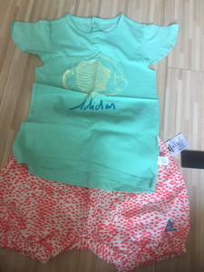阿迪达斯三叶草耐克女童儿童T恤短袖上衣短裤休闲服套装夏装
