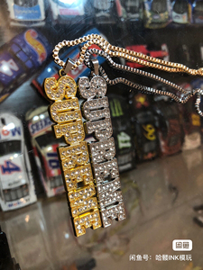 superme金属潮牌镶钻项链挂件rapper嘻哈西海岸
