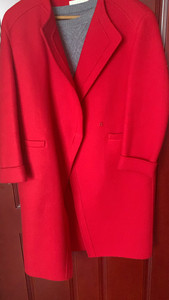 CC Collect韩国代购 红色羊毛廓形大衣，版型好，挺阔
