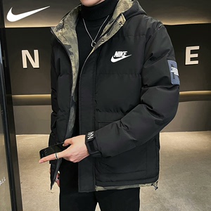 Nike耐克 羽绒棉服男冬季新款连帽棉衣工装风加厚保暖棉袄宽
