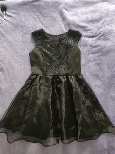 品牌欧货柯枚娅欧根纱拼接太空棉连衣裙，显小，可单穿可当马甲裙