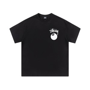 stussy  宽松版型短袖t恤系列经典款黑白8号球印花