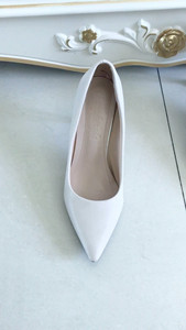 八厘米新款米色米白色高跟鞋细跟单鞋尖头8cm厘米36码女
