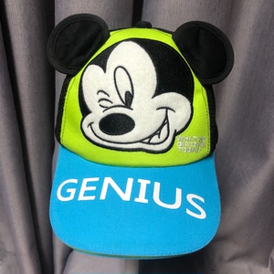 迪士尼disney儿童帽子米奇米老鼠带耳朵弯檐鸭舌帽棒球帽夏