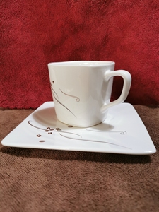 麦斯威尔咖啡杯 杯子和盘子一套 早期绝版