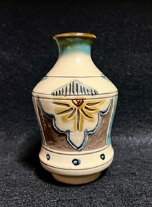 日本 琉球壶屋烧花瓶花器一个 纯手工手绘 淡雅古朴 品相完整