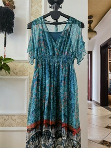 卓图女士夏季XL连衣裙高档桑蚕丝显瘦百分百丝材质，吊带不可拆