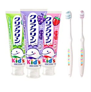 京东仓发货 花王（KAO）儿童牙膏70g*3牙刷*2套装 含