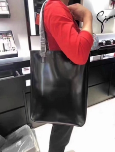 纪梵希专柜赠品黑色漆皮单肩包手拎化妆包包 简约长方形大容量