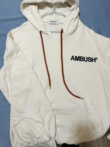 AMBUSH 正品 白色套头连帽卫衣 1码 橙绳 男女都可以