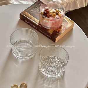 北欧轻奢玻璃甜品碗燕窝碗酸奶杯布丁雪糕冰淇淋下午茶餐具托盘子