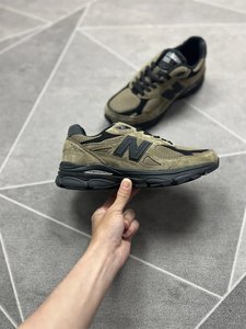 新百伦美产NB 990JJ3真碳头层麂皮刷色复古运动鞋男