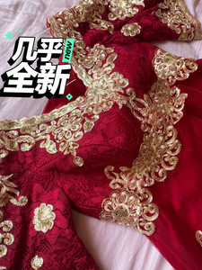 孕妇敬酒服遮肚子平时可穿夏季短款红色新娘结婚礼服裙女