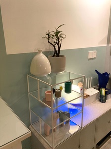 IKEA宜家萨蒙汉玻璃柜展示柜，钢制框架，钢化玻璃，基本全新