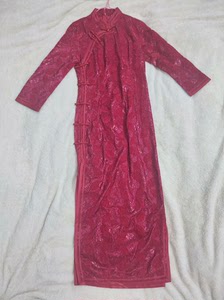 全新包邮M.L码高质量长款旗袍，实物深红色，不是中国红，质量