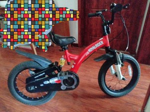 优贝儿儿童自行车16寸，全避震，带辅助轮，200元转。仅限自