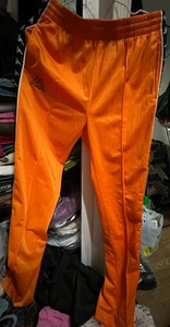 kappa橙色串标运动长裤