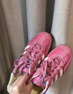 adida*s三叶草 gazelle粉白高版本 豹纹samb