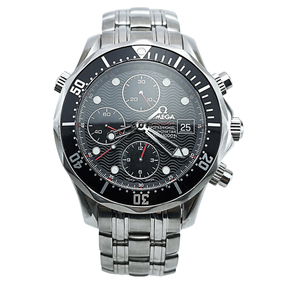 劵后价16500[9.5新]欧米茄海马系列钢带计时自动机械男表手表