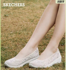 斯凯奇skechers女鞋（浅灰色蕾丝）