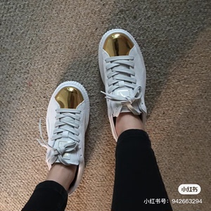 PUMA Suede 蕾哈娜黑金白金金属头